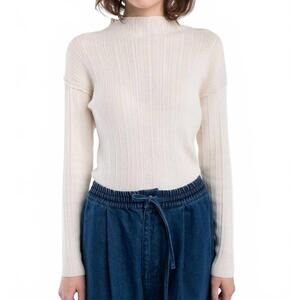 NEW MICAELA GREG isla rib top in cream